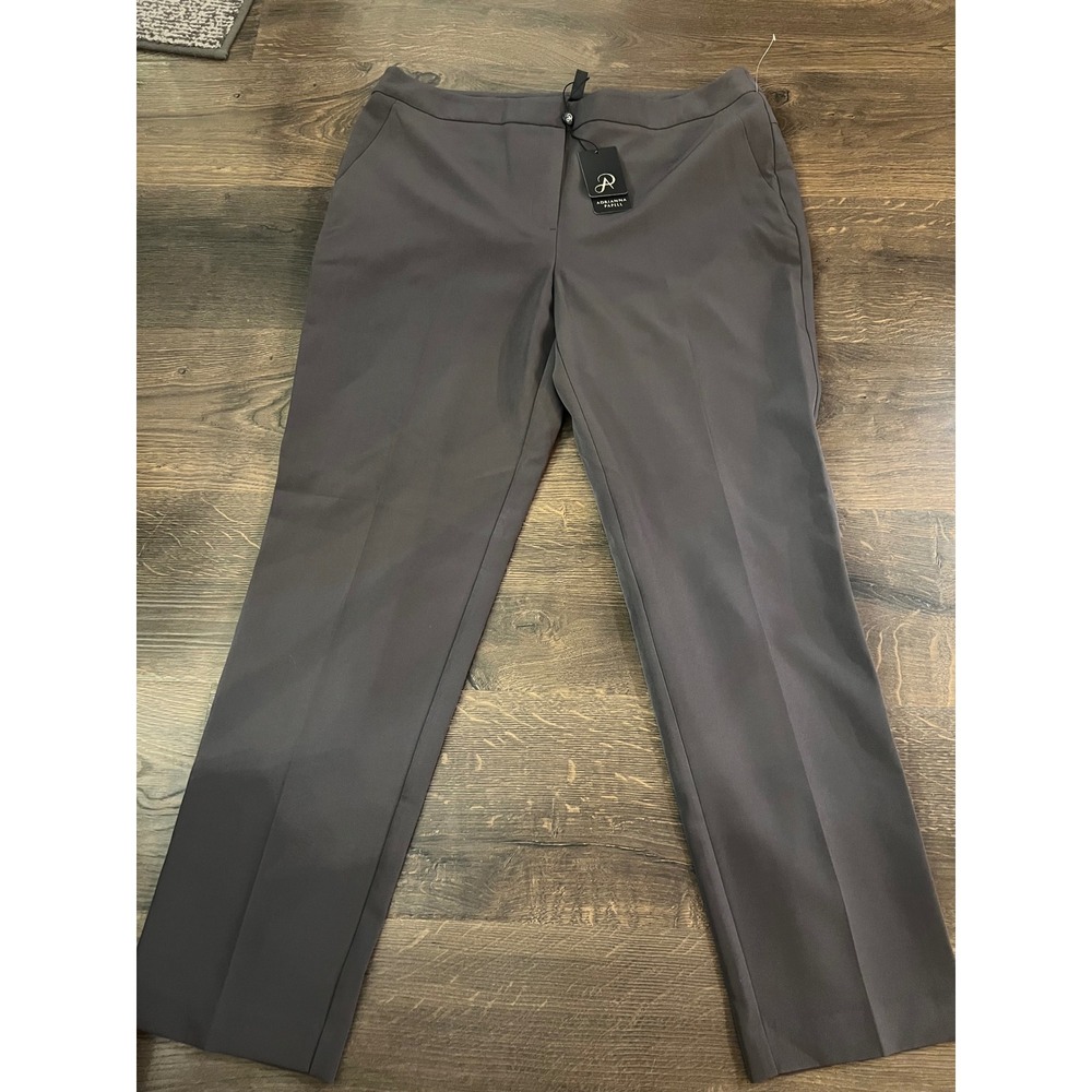 Adrianna Papell Bi-Stretch Amanda Fit Pants Shale Gray AD1S300570 Womens 14‎ NEW